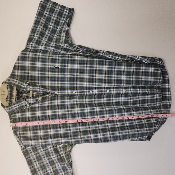 Ralph Lauren Men's Green 100% Cotton Short Sleeve Button Down Blare Shirt Size S - Picture 13 of 14